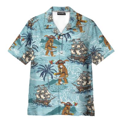 Bigfoot Pirate Funny Sasquatch Beach Hawaiian Shirt Az5021902