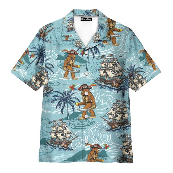 Bigfoot Pirate Funny Sasquatch Beach Hawaiian Shirt Az5021902