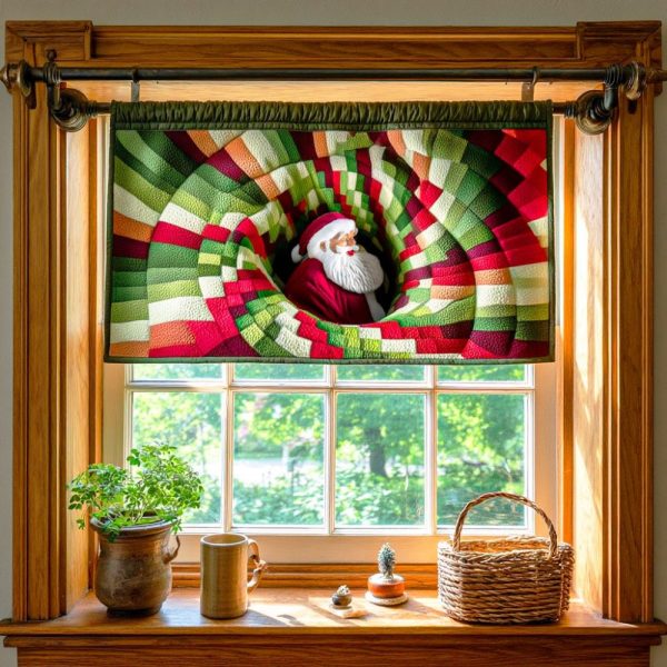 Vortex Santa Dive Quilted Valance