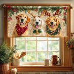 Triple Festive Goldens Quilted Valance
