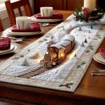 Steam Train Christmas Quilted Table Runner
