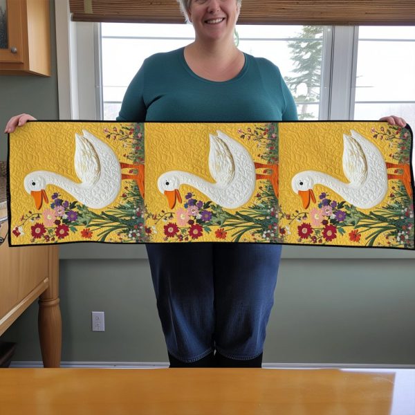 Sunny Blossom Quilted Table Runner