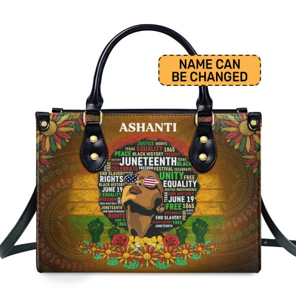 Juneteenth Queen - Personalized Leather Handbag Sblhbha18