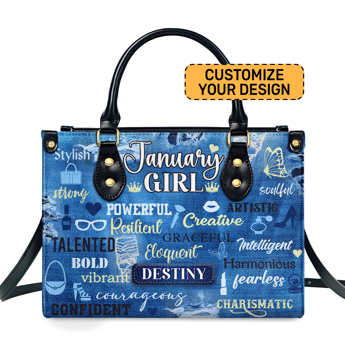 Birth Month Girl - Personalized Leather Handbag Sblhbha50