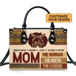 Mom The Woman The Myth The Legend - Personalized Leather Handbag Sblhblm1931M