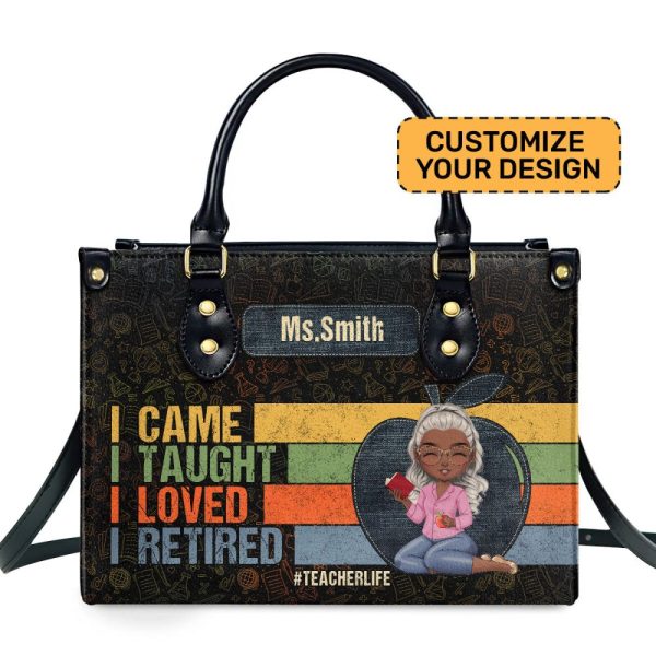 Retired Teacher - Personalized Leather Handbag Sblhblm1567M
