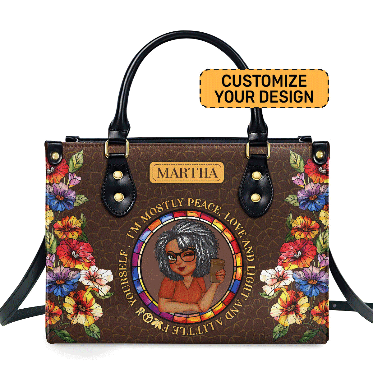 She Believed She Could So She Did - Personalized Leather Handbag Sblhbln1085M