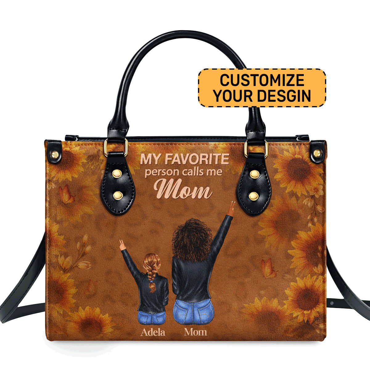 My Favorite Person Calls Me Mom - Personalized Leather Handbag Stb212