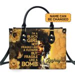 Fragile Like A Bomb - Personalized Leather Hand Bag Stb84