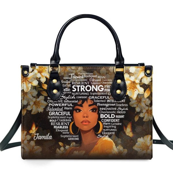She Is Black Woman - Personalized Leather Handbag