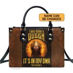 I Was Born A Queen - Personalized Leather Handbag Stb151