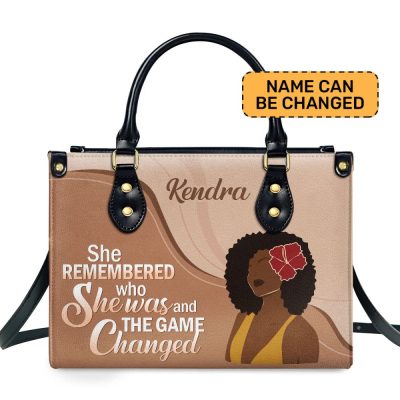 She Remembered Who She Was - Personalized Leather Hand Bag Stb103