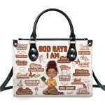 God Says I Am Teacher - Personalized Leather Handbag