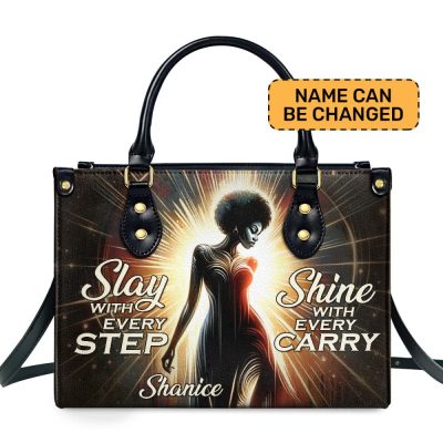 Slay And Shine - Personalized Leather Handbag Sb306
