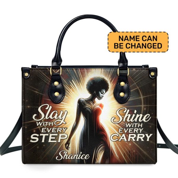 Slay And Shine - Personalized Leather Handbag Sb306