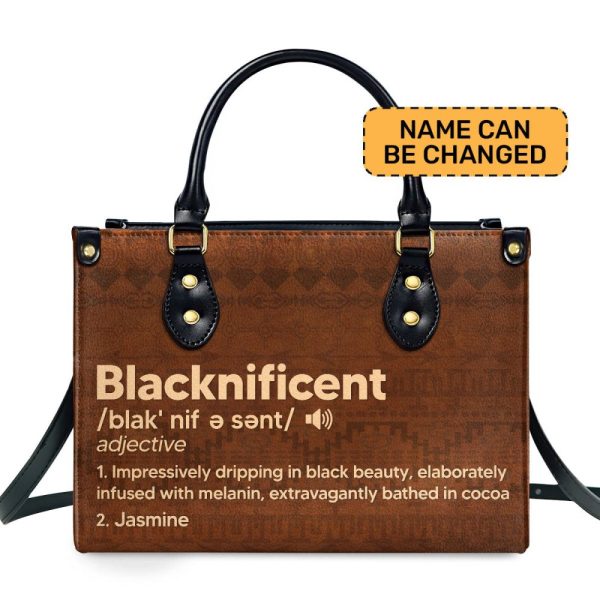 Blacknificient  - Personalized Leather Hand Bag Stb108
