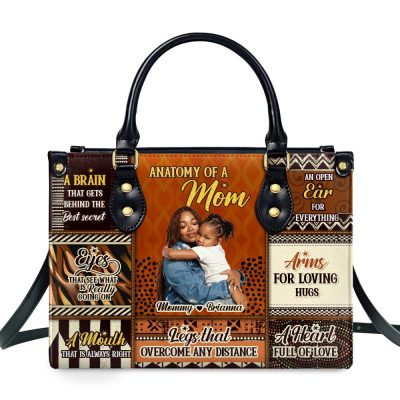 Anatomy Of A Mom - Personalized Leather Handbag