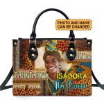 Africa Map Pattern - Personalized Leather Handbag Sblhbln1101L