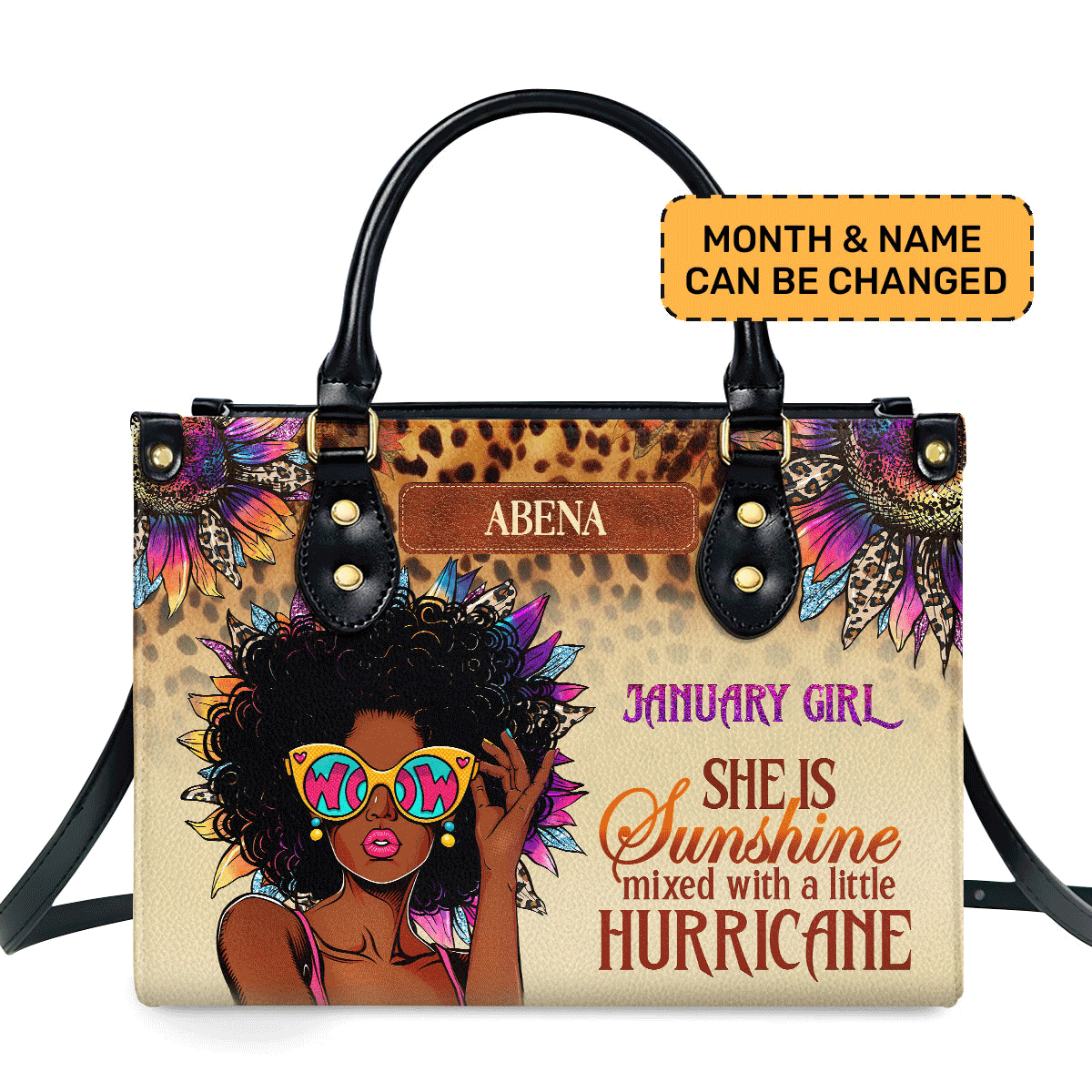 Hurricane Girl - Personalized Leather Handbag Mb89