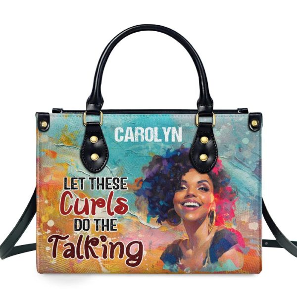 Let These Curls Do The Talking - Personalized Leather Handbag