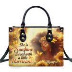 Sunshine Mixed With A Little Hurricane - Personalized Leather Handbag