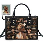 God Says I Am - Personalized Leather Handbag
