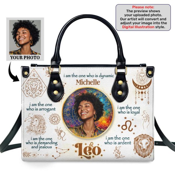 12 Zodiac Signs - Personalized Leather Handbag