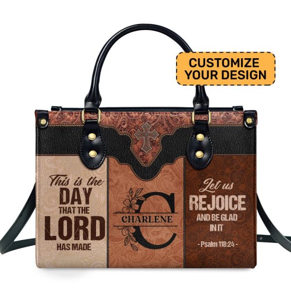 This Is The Day - Personalized Leather Handbag Sblhblm1522L