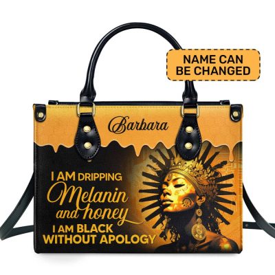 Melanin And Honey - Personalized Leather Hand Bag Stb104