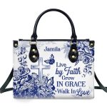 Live By Faith - Personalized Leather Handbag