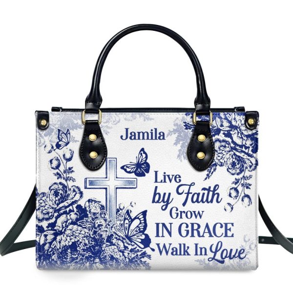 Live By Faith - Personalized Leather Handbag
