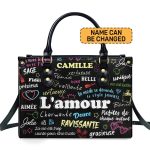 La Vie Est Belle - Personalized Leather Hand Bag Sblhbha25
