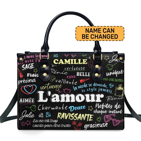 La Vie Est Belle - Personalized Leather Hand Bag Sblhbha25