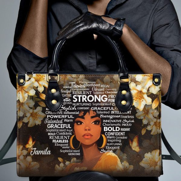 She Is Black Woman - Personalized Leather Handbag