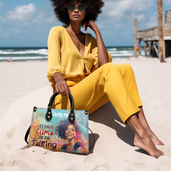 Let These Curls Do The Talking - Personalized Leather Handbag