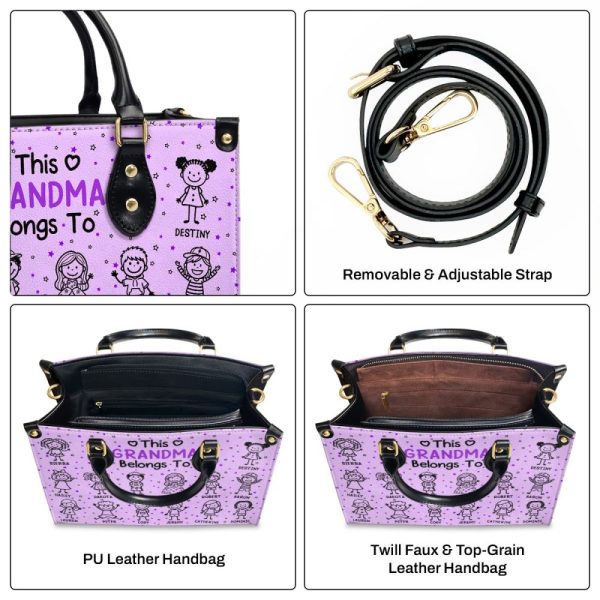 This Grandma Belongs To - Personalized Leather Handbag