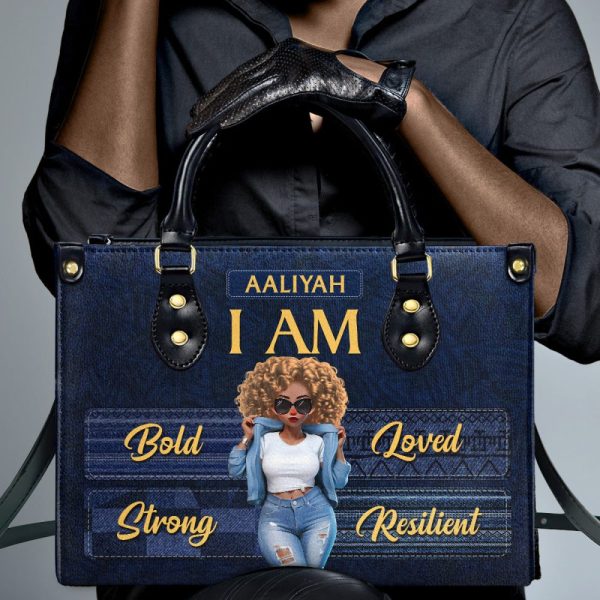 I Am - Personalized Leather Handbag