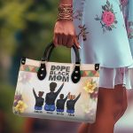 Dope Black Mom - Personalized Leather Handbag Stb208