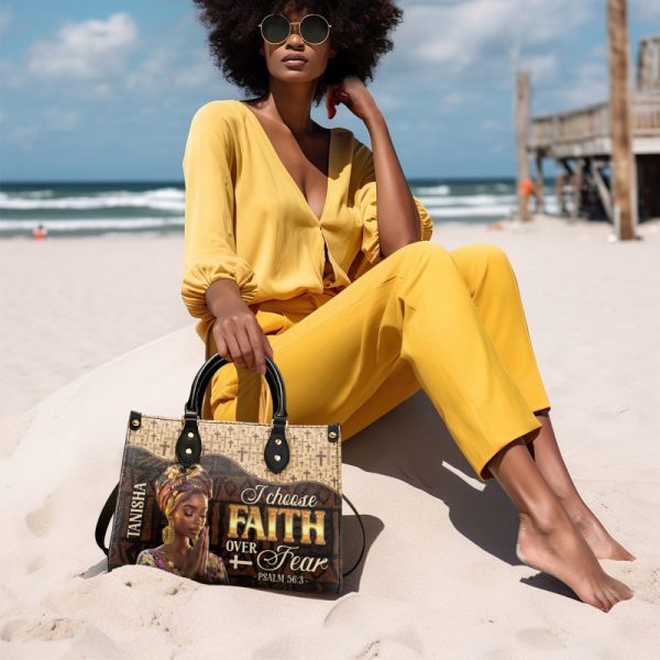 Faith Over Fear - Personalized Leather Handbag