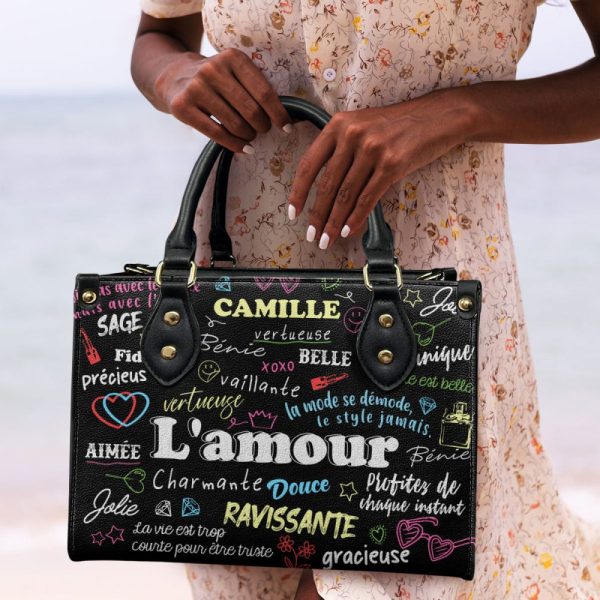 La Vie Est Belle - Personalized Leather Hand Bag Sblhbha25
