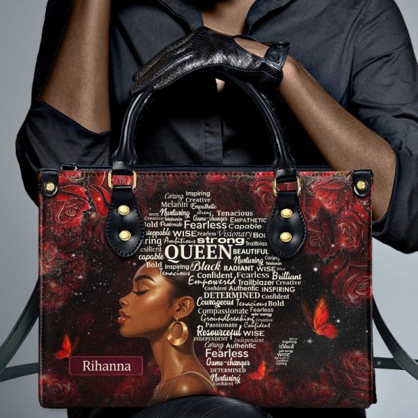 Black Queen  - Personalized Leather Handbag
