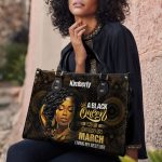A Black Queen Living My Best Life - Personalized Leather Handbag