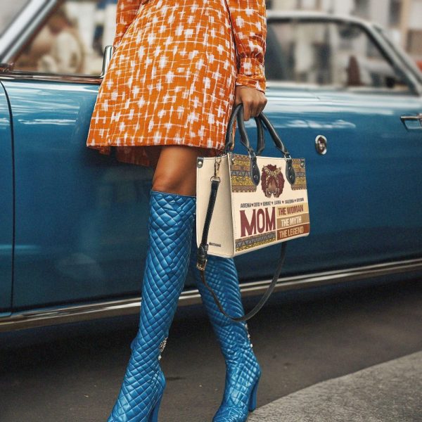 Mom The Woman The Myth The Legend - Personalized Leather Handbag Sblhblm1931M