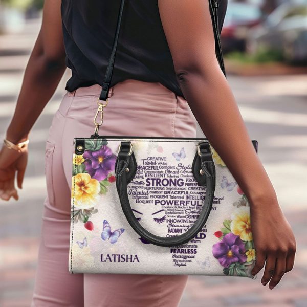 Afro Map - Personalized Leather Handbag Stb196