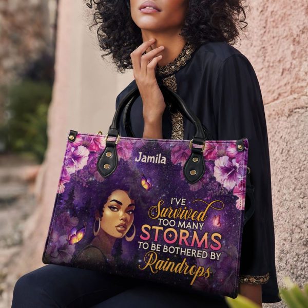 I'Ve Survived Too Many Storms - Personalized Leather Handbag