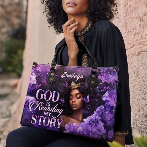 God Is Rewriting My Story - Personalized Leather Handbag