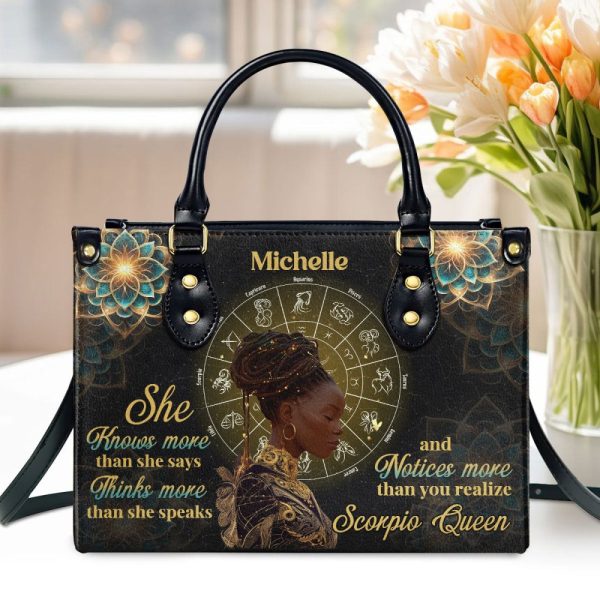 She Knows - Personalized Leather Handbag