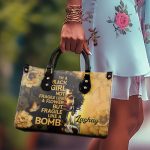 Fragile Like A Bomb - Personalized Leather Hand Bag Stb84