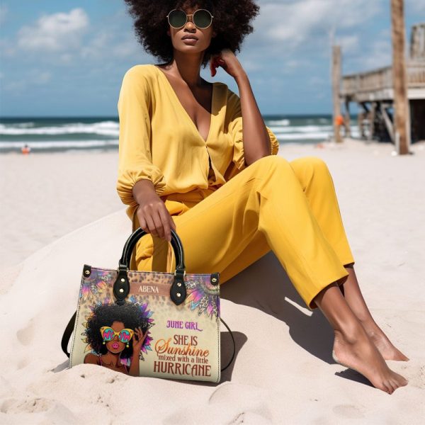 Hurricane Girl - Personalized Leather Handbag Mb89