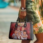 Dope Black Mom - Personalized Leather Handbag Sblhbnun888T